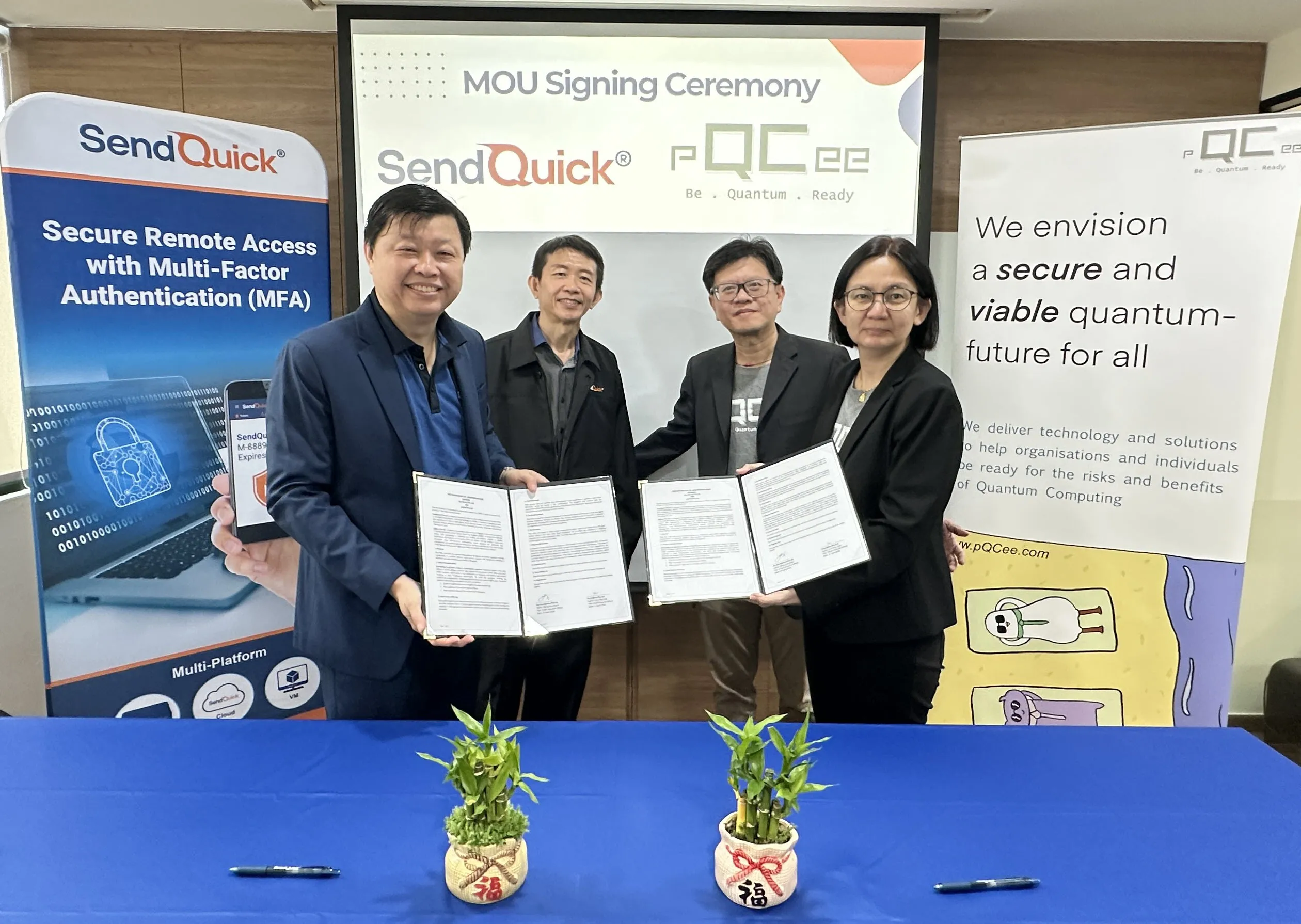 MOU Signing Ceremony between SendQuick and pQCee